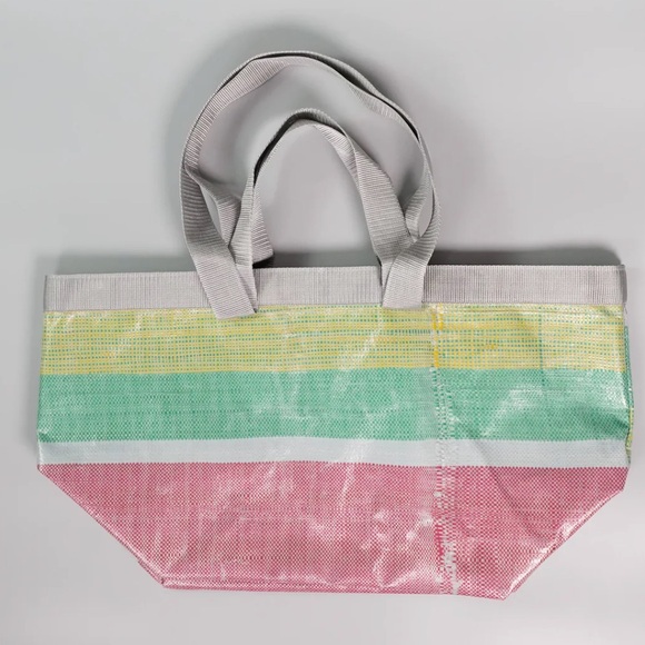 Multicolor Striped Reusable Sako Tote Bag - Picture 1 of 4